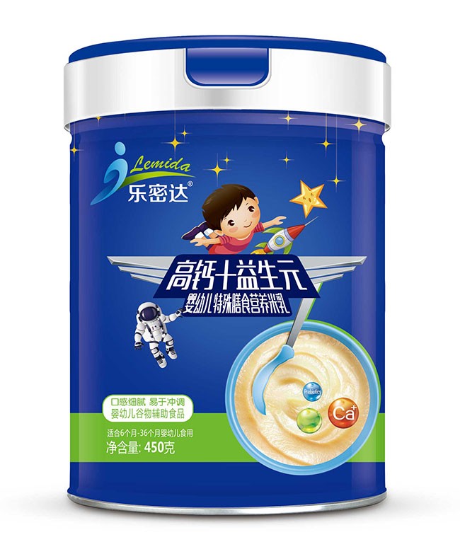 樂密達  高鈣+益生元嬰幼兒特膳米乳  450g